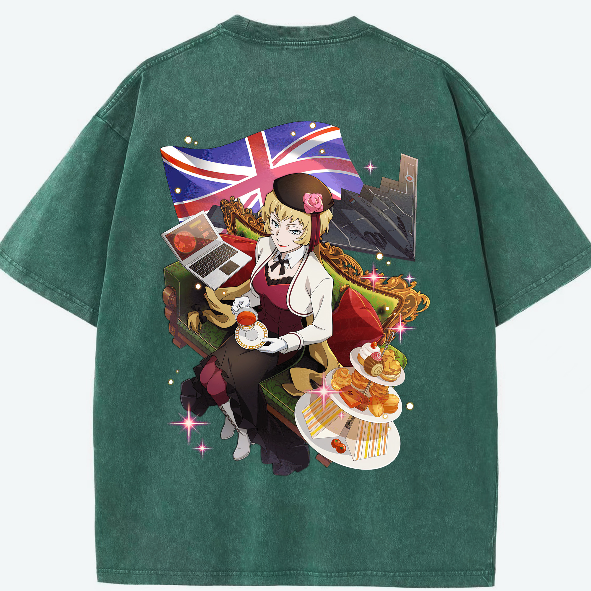 （画像用） 文豪ストレイドッグス Bungo Stray Dogs 綿100% ヴィンテージ風 半袖Tシャツ（背面プリント）
